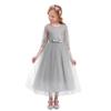 Flower Girls Dresses for Weddings, Little Big Sister Matching Dress, Wedding Bridesmaid Formal Ball Gown Children Kids Princess Dress Stunning Dress Evening Long Maxi Tulle Gowns Grey 7-8 Years view 4