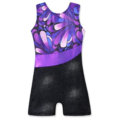 HOZIY Gymnastics Leotards for Girls 3t 4t Purple Toddlers Shiny Sparkles With Shorts