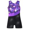 HOZIY Gymnastics Leotards for Girls 3t 4t Purple Toddlers Shiny Sparkles With Shorts view 1