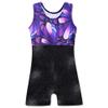 HOZIY Gymnastics Leotards for Girls 3t 4t Purple Toddlers Shiny Sparkles With Shorts view 2