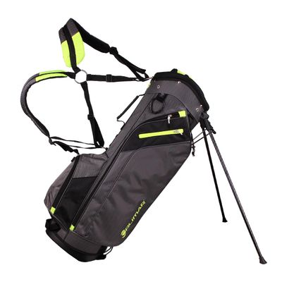 Orlimar SRX 7.4 Golf Stand Bag, Charcoal/Lime Lightweight Golf Club Bag for Men & Women with 7 Way Divider Top 4 Zippered Pockets Rain Hood Cover Padded Double Carry Strap