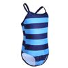 ranrann Kids Girls One-Piece Swimsuit Striped Swimwear Quick Dry Bathing Suit Beachwear Navy Blue&Sky Blue 2 view 3