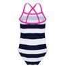 ranrann Kids Girls One-Piece Swimsuit Striped Swimwear Quick Dry Bathing Suit Beachwear Dark Navy 4 view 4