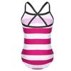 ranrann Kids Girls One-Piece Swimsuit Striped Swimwear Quick Dry Bathing Suit Beachwear Hot Pink 2 view 2