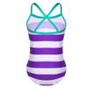 ranrann Kids Girls One-Piece Swimsuit Striped Swimwear Quick Dry Bathing Suit Beachwear Purple 4 view 2