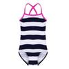ranrann Kids Girls One-Piece Swimsuit Striped Swimwear Quick Dry Bathing Suit Beachwear Dark Navy 2 view 3