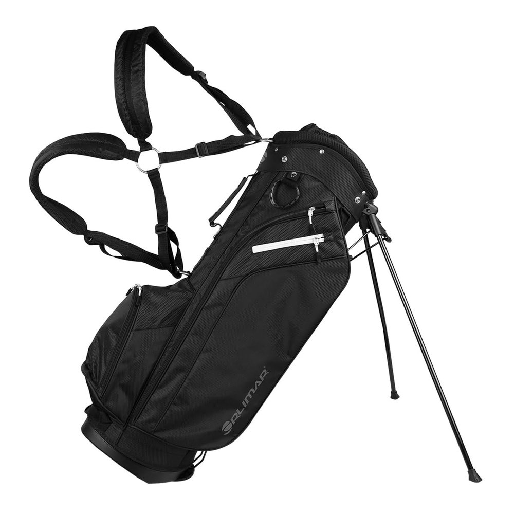 Orlimar SRX 7.4 Golf Stand Bag, Black Lightweight Golf Club Bag for Men & Women with 7 Way Divider Top 4 Zippered Pockets Rain Hood Cover Padded Double Carry Strap Umbrella Holder