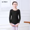 Aoylisey Girls' Team Basic Long Sleeve Leotard Gymnastics Ballet Dance Costumes for Kids(Black, S) view 2