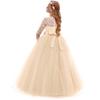 Junior Dresses for Teen Girls, Kids Girls Embroidery Princess Dress Wedding Birthday Party Long Tail Prom Gowns Formal Evening Ball Gown School Girls Performance Dresses Champagne 5-6 Years view 2