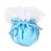 ACSUSS Men's Shiny Satin Frilly Drawstring Pouch Ruffle C-String Sissy Lingerie Underwear Blue One Size view 2