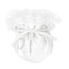 ACSUSS Men's Shiny Satin Frilly Drawstring Pouch Ruffle C-String Sissy Lingerie Underwear White One Size view 2
