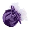 ACSUSS Men's Shiny Satin Frilly Drawstring Pouch Ruffle C-String Sissy Lingerie Underwear Purple One Size view 1