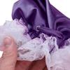 ACSUSS Men's Shiny Satin Frilly Drawstring Pouch Ruffle C-String Sissy Lingerie Underwear Purple One Size view 3