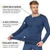 HEROBIKER Mens Thermal Underwear Set Skiing Winter Warm Base Layers Tight Long Johns Top & Bottom Set with Fleece Lined Blue M view 2