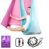 Aerial Yoga Hammock L:5M W:2.8M Aerial Pilates Silk Yoga Swing Set with 2000 Ibs Load Include Daisy Chain, Pose Guide view 1