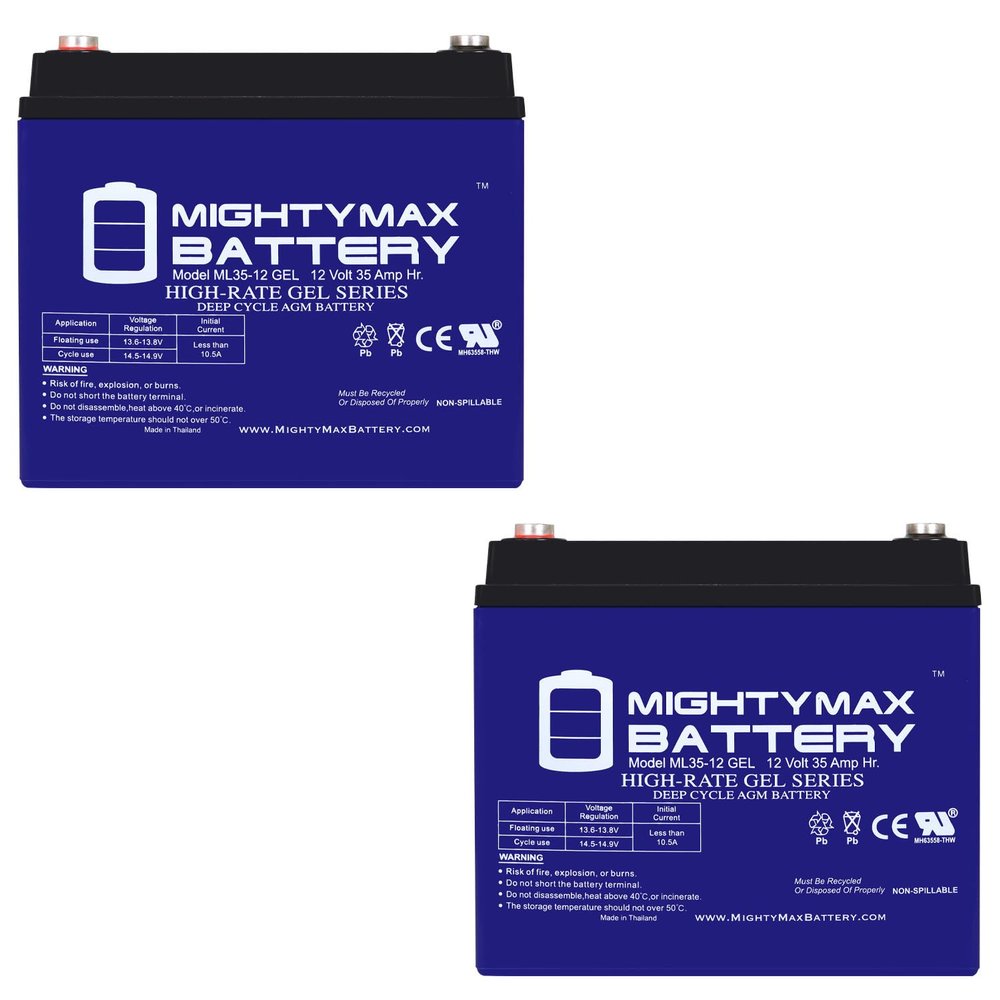 Mighty Max Battery 12V 35AH Gel Replaces Spin It Golf GC3 Electric Caddy - 2 Pack
