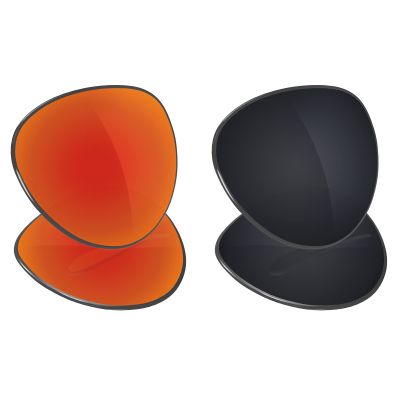 Galvanic Replacement Lenses for Oakley Feedback OO4079 Sunglasses - Ruby + Black Polarized - Combo Pack