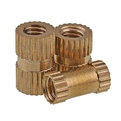 ShineBear 50Pcs M5 Injection Nut Copper Insert Knurled Nuts Knurling Tool - (Size: M5X6X7.3)