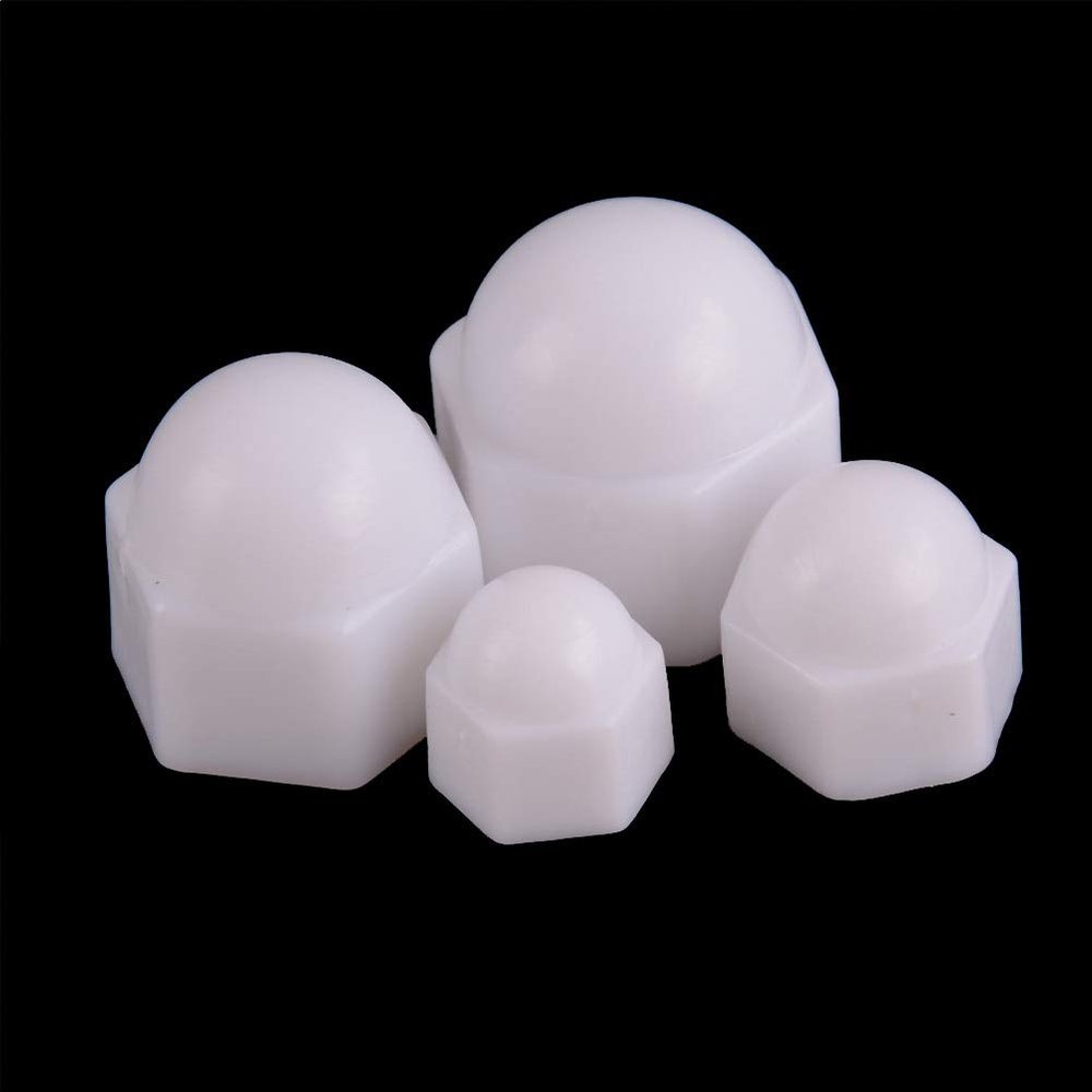 ShineBear M6 M8 M10 M12 White Dome Bolt Nut Protection Caps Cover Hex Hexagon Nuts Cap Nuts Protection Cover Nuts 10pcs - (Size: M12)