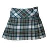 Blue Muted Stewart Women's 20 inch Knee-Length Tartan Kilt Skirt with 2 Leather Straps and loosely Pleated view 1