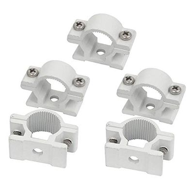 ShineBear MYLB-32mm Dia Wall Mounted Aluminium Pipe Clip Clamp Fastener 5pcs - (Color: White)