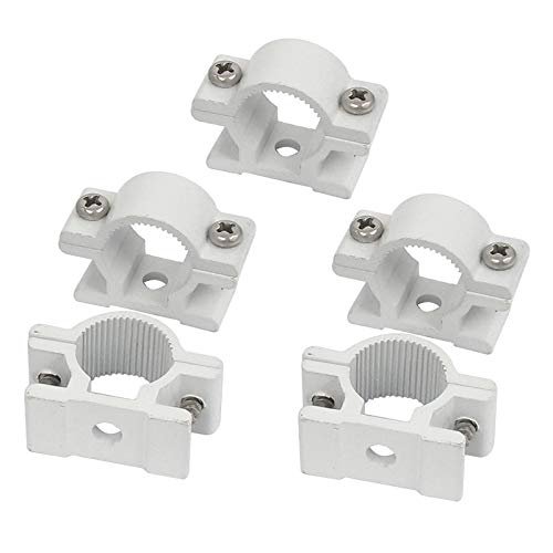 ShineBear MYLB-32mm Dia Wall Mounted Aluminium Pipe Clip Clamp Fastener 5pcs - (Color: White)