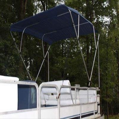 The VORTEX COMPANY Navy Blue/Dark Blue Deck Boat 4 Bow Bimini Top 10' Long, 91-96" Wide, 54" High, Complete Kit, Frame, Canopy, and Hardware