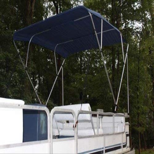The VORTEX COMPANY Navy Blue/Dark Blue Deck Boat 4 Bow Bimini Top 10' Long, 91-96" Wide, 54" High, Complete Kit, Frame, Canopy, and Hardware