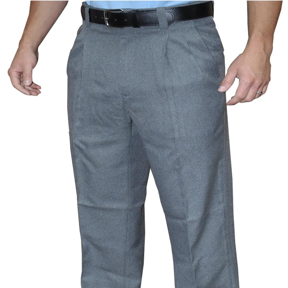 Smitty | BBS-375 | Pleated Combo Pants w/Expander Waist Band | Baseball Softball | Umpire's Choice! (Heather Gray, 54)
