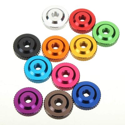 ShineBear 10Pcs M3 Knurled Thumb Nut w/Collar Screw Spacer Washer Aluminum Alloy Multicolor for FPV RC Model Toys Gold