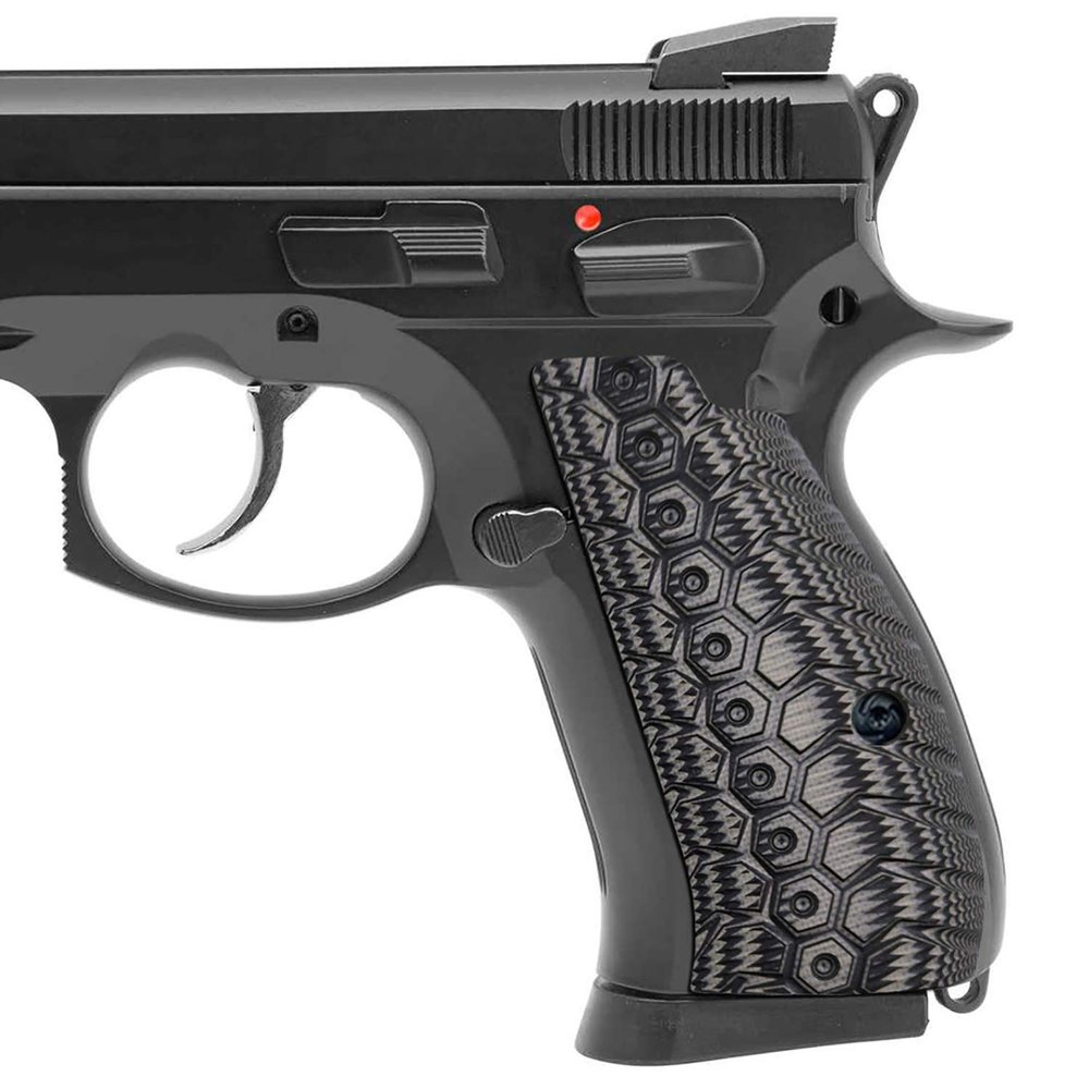 Guuun G10 Grips for CZ Compact OPS Mechanical Texture CZ-75 P-01 Grip - Gray/Black