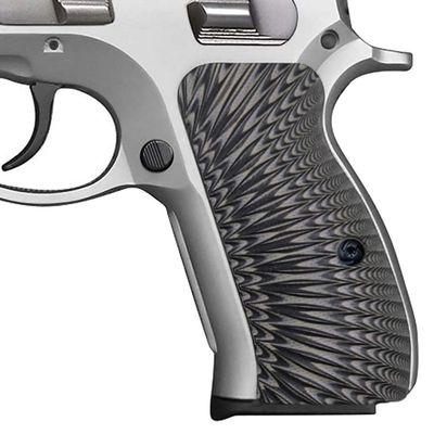 Guuun G10 CZ 75 Compact Grips Sunburst Texture fit CZ P-01, CZ 75 D PCR Compact - Gray/Black