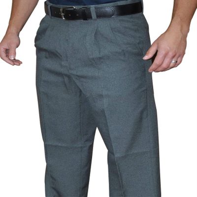 Smitty | BBS-376 | Pleated Plate Pants w/Expander Waist Band | Baseball Softball | Umpire's Choice! (Charcoal Gray, 40)