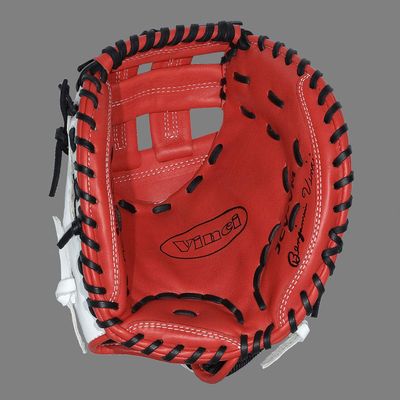 Vinci Mesh Series JCV33 Red & White with Black Mesh 33" Fastpitch Catcher's Mitt (Right Hand Throw)