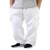 AIRNINE Men's Fleece Cargo Sweatpants Heavyweight M-5XL (White, Medium) view 1