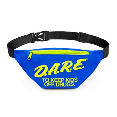 Tipsy Elves DARE Fanny Pack - Neon Blue Crossbody Bags w/Adjustable Waist Belt Straps Retro 80s Novelty Waist Bag