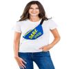 Tipsy Elves DARE Fanny Pack - Neon Blue Crossbody Bags w/Adjustable Waist Belt Straps Retro 80s Novelty Waist Bag view 2
