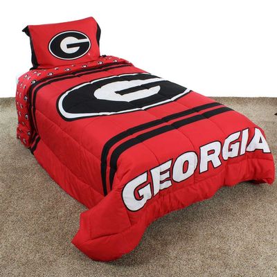 College Covers Everything Comfy Georgia Bulldogs Reversible Big Logo Soft and Colorful Comforter, Twin
