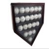 DECOMIL Solid Wood 21 Baseball Display Case Wall Cabinet Holder Shadow Box, Clear Glass, Lockable (Cherry) view 1
