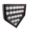 DECOMIL Solid Wood 21 Baseball Display Case Wall Cabinet Holder Shadow Box, Clear Glass, Lockable (Cherry) view 3