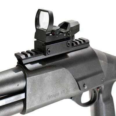 Remington 870 Pump Green red dot Sight and Rail Mount Base Tactical Optics Mount Adapter Hunting Accessory Aluminum Black Picatinny Weaver Adapter.