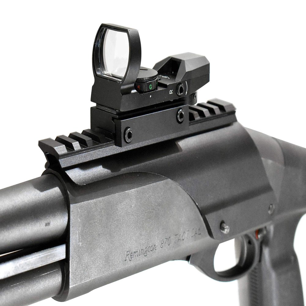 Remington 870 Pump Green red dot Sight and Rail Mount Base Tactical Optics Mount Adapter Hunting Accessory Aluminum Black Picatinny Weaver Adapter.