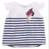 Carter's Girls' Ice Cream Flutter-Sleeve Sequin Tee, White, 3m view 1