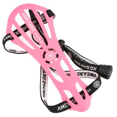 ZSHJGJR Archery Arm Guard Youth 2-Strap Arm Protector Rubber Children Arm Guard Forearm Safe Protective Gears for Shooting Hunting Practice (Pink)