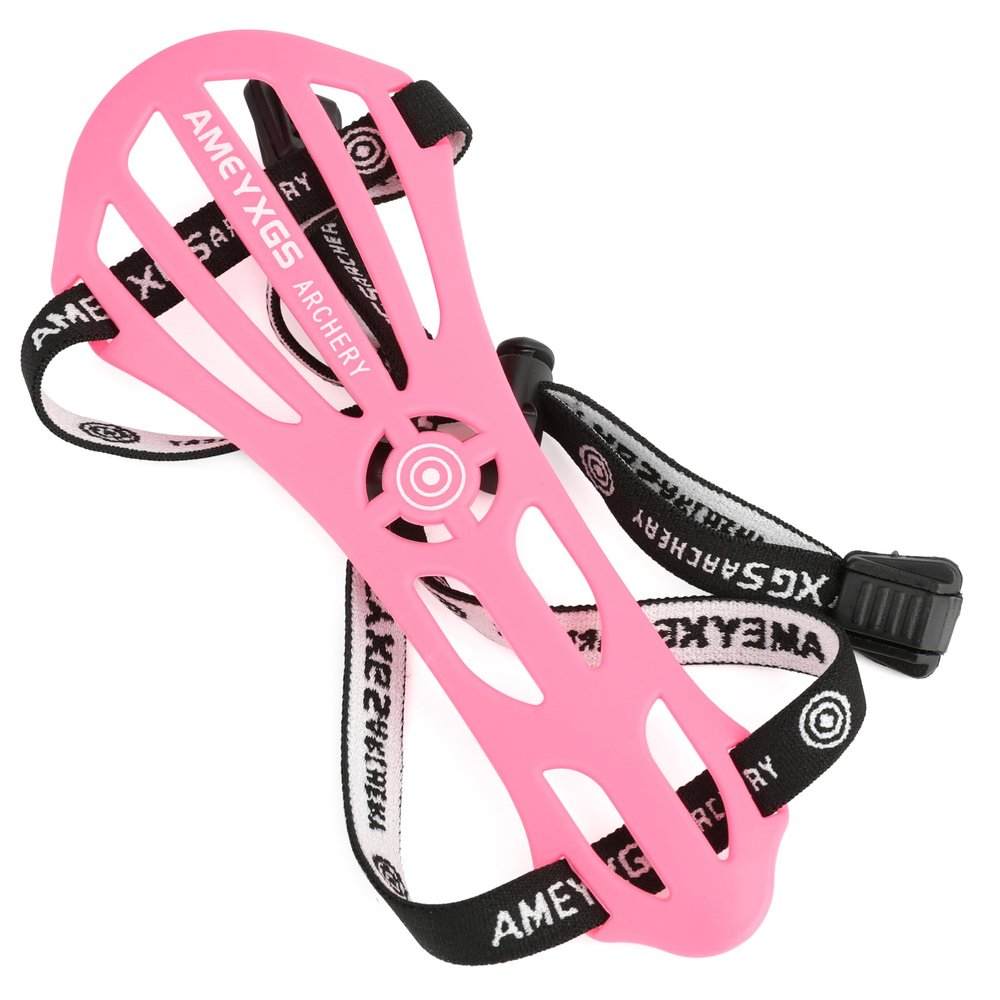 ZSHJGJR Archery Arm Guard Youth 2-Strap Arm Protector Rubber Children Arm Guard Forearm Safe Protective Gears for Shooting Hunting Practice (Pink)