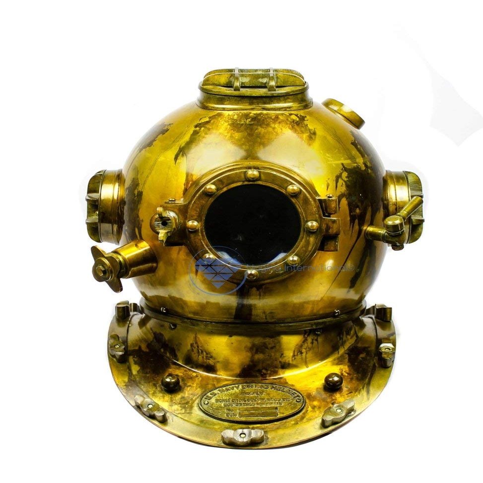 MAXNAUTICALMART Scuba Diving Diver Helmet in Antique Finish
