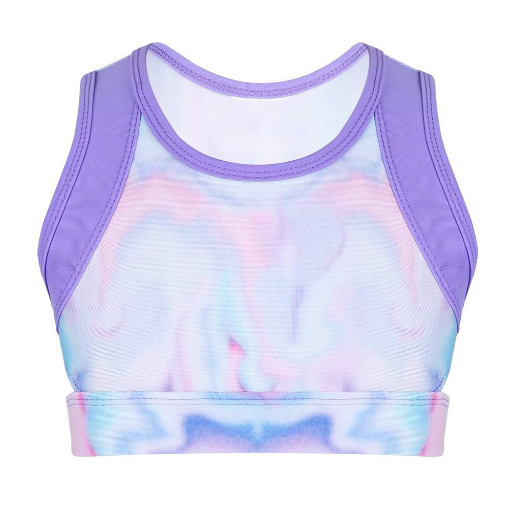 YiZYiF Little/Big Girls Novelty Graffiti Printing Sports Wide Band Gymnastics Dance Swimming Shorts Colorful Graffiti Top 14