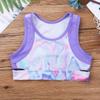 YiZYiF Little/Big Girls Novelty Graffiti Printing Sports Wide Band Gymnastics Dance Swimming Shorts Colorful Graffiti Top 14 view 3