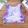 YiZYiF Little/Big Girls Novelty Graffiti Printing Sports Wide Band Gymnastics Dance Swimming Shorts Colorful Graffiti Top 14 view 4