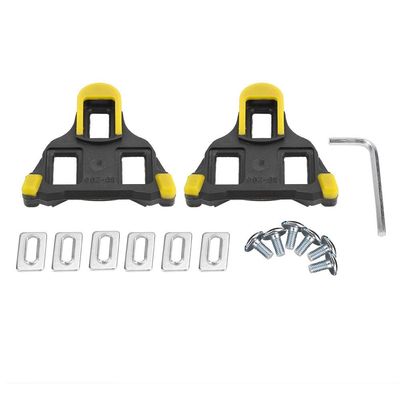 1 Pair Self Locking Pedal Cleats Set Riding Equipment Accessory Match with Mountainous Road Riding Shoes (Yellow)